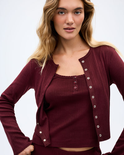 The Catnap Cardigan - Fig