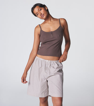 The Do Not Disturb Short - Latte Stripe