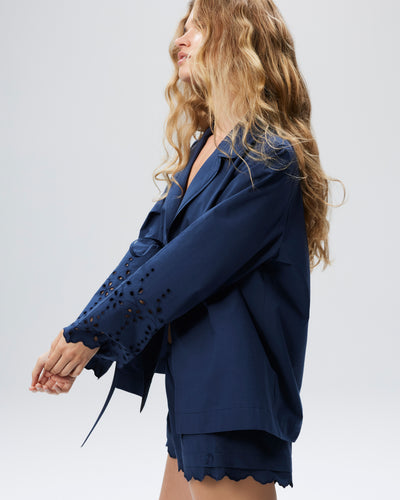 The Eyelet Lobby Shirt - Midnight