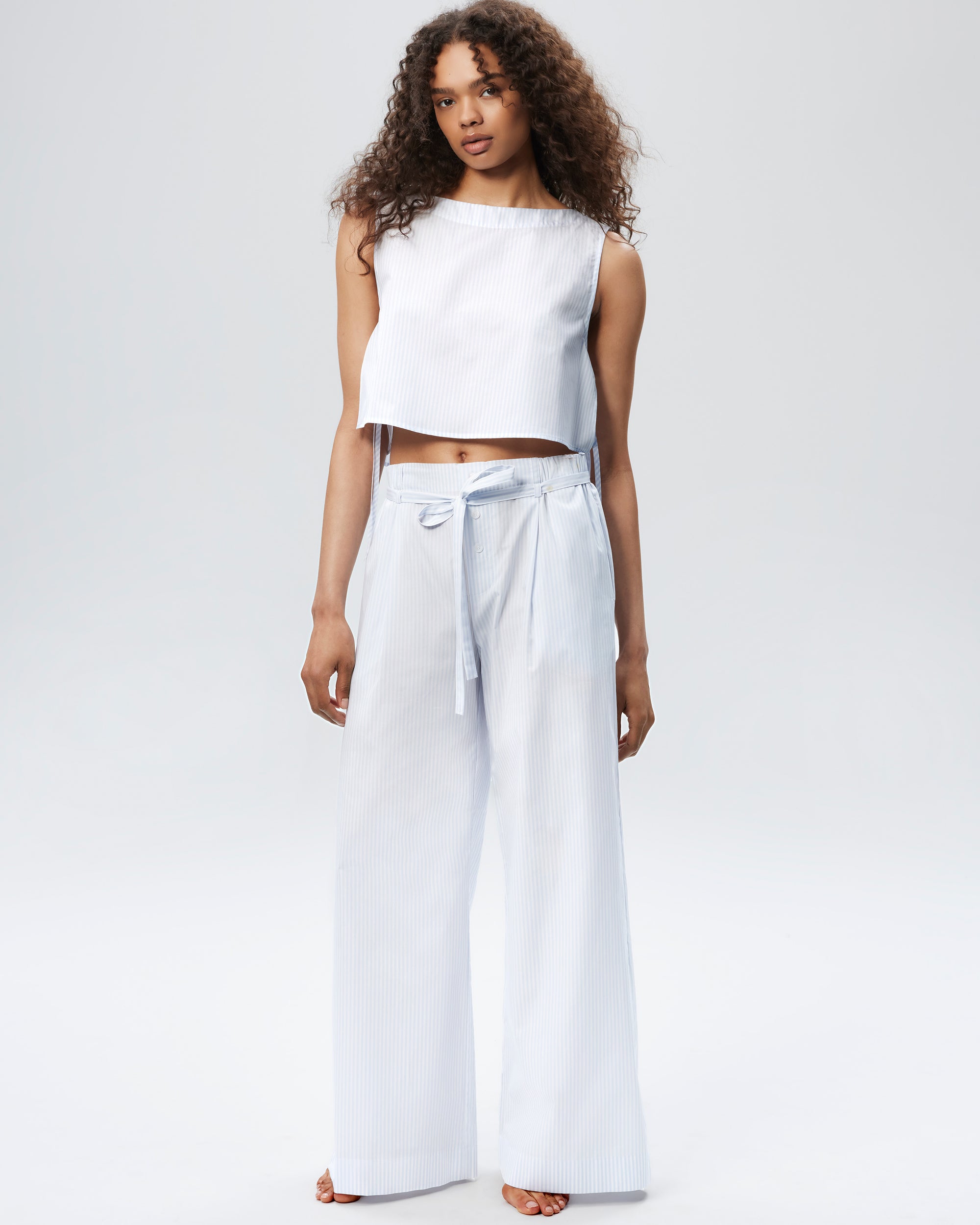 The Golden Hour Pant - Cloud Stripe