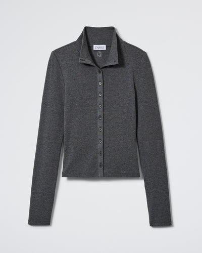 The Layover Cardigan - Charcoal Melange