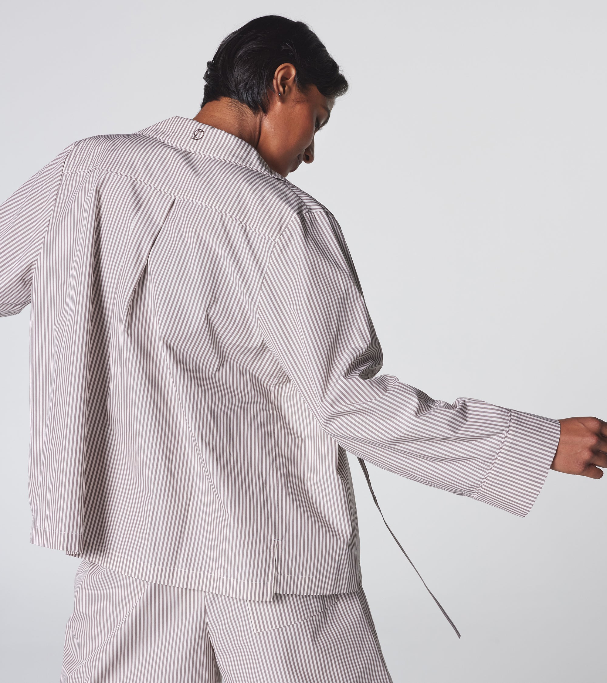 The Lobby Shirt - Latte Stripe