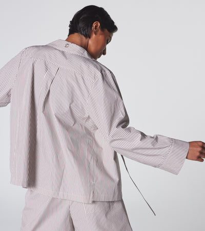 The Lobby Shirt - Latte Stripe