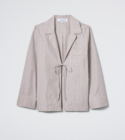 The Lobby Shirt - Latte Stripe