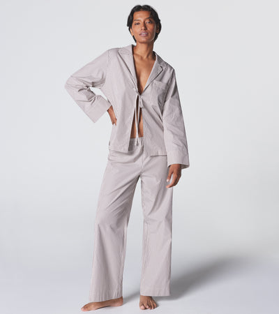 The Lobby Shirt - Latte Stripe