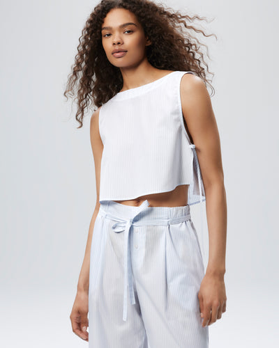 The Nightcap Top - Cloud Stripe