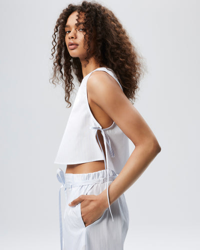 The Nightcap Top - Cloud Stripe