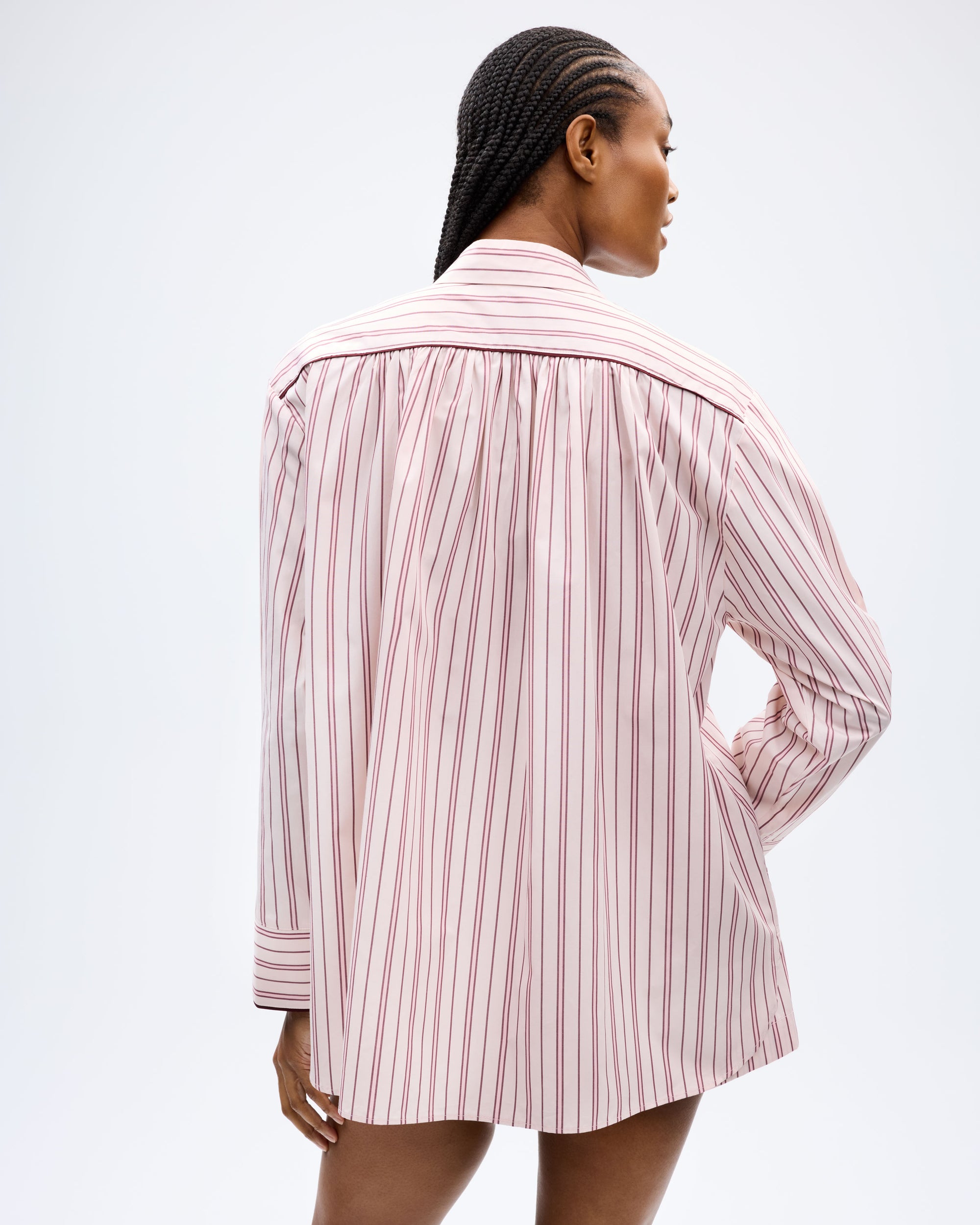 The Overnight Shirt - Blush Stripe