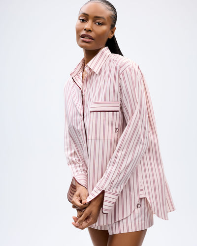 The Overnight Shirt - Blush Stripe