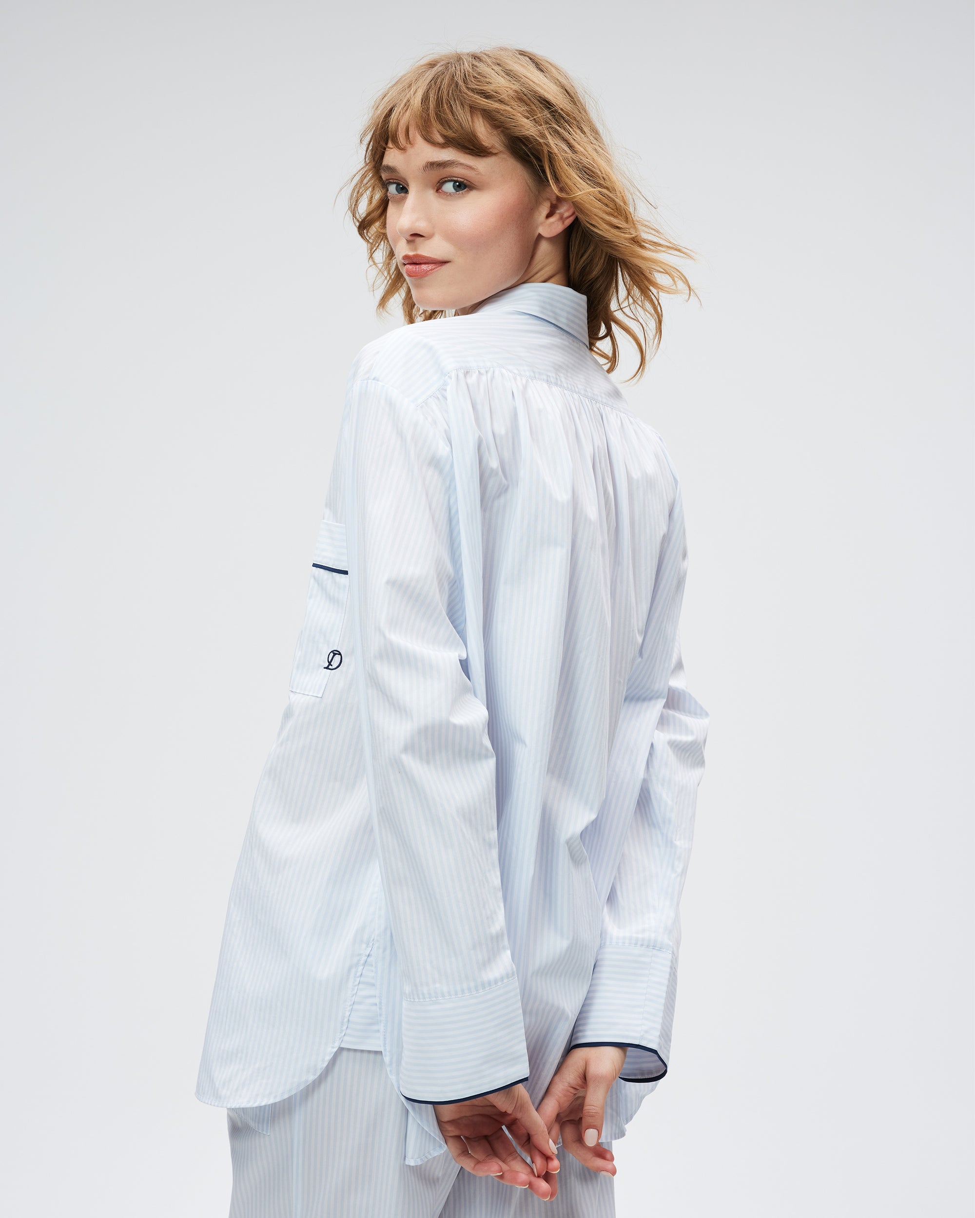 The Overnight Shirt - Cloud Stripe