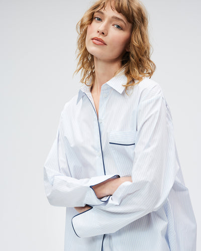 The Overnight Shirt - Cloud Stripe
