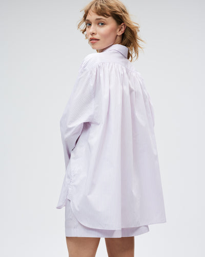 The Overnight Shirt - Lavender Stripe