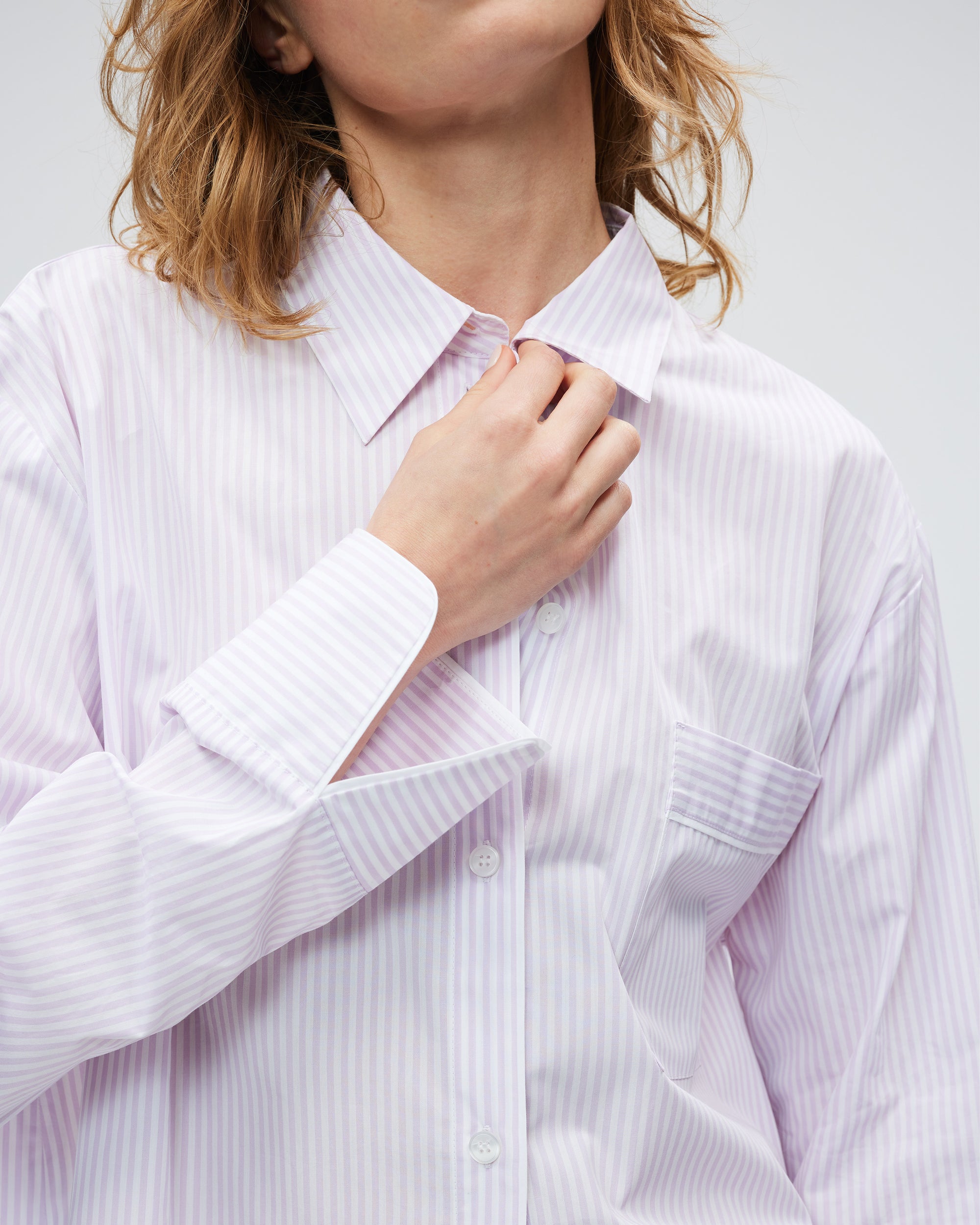 The Overnight Shirt - Lavender Stripe