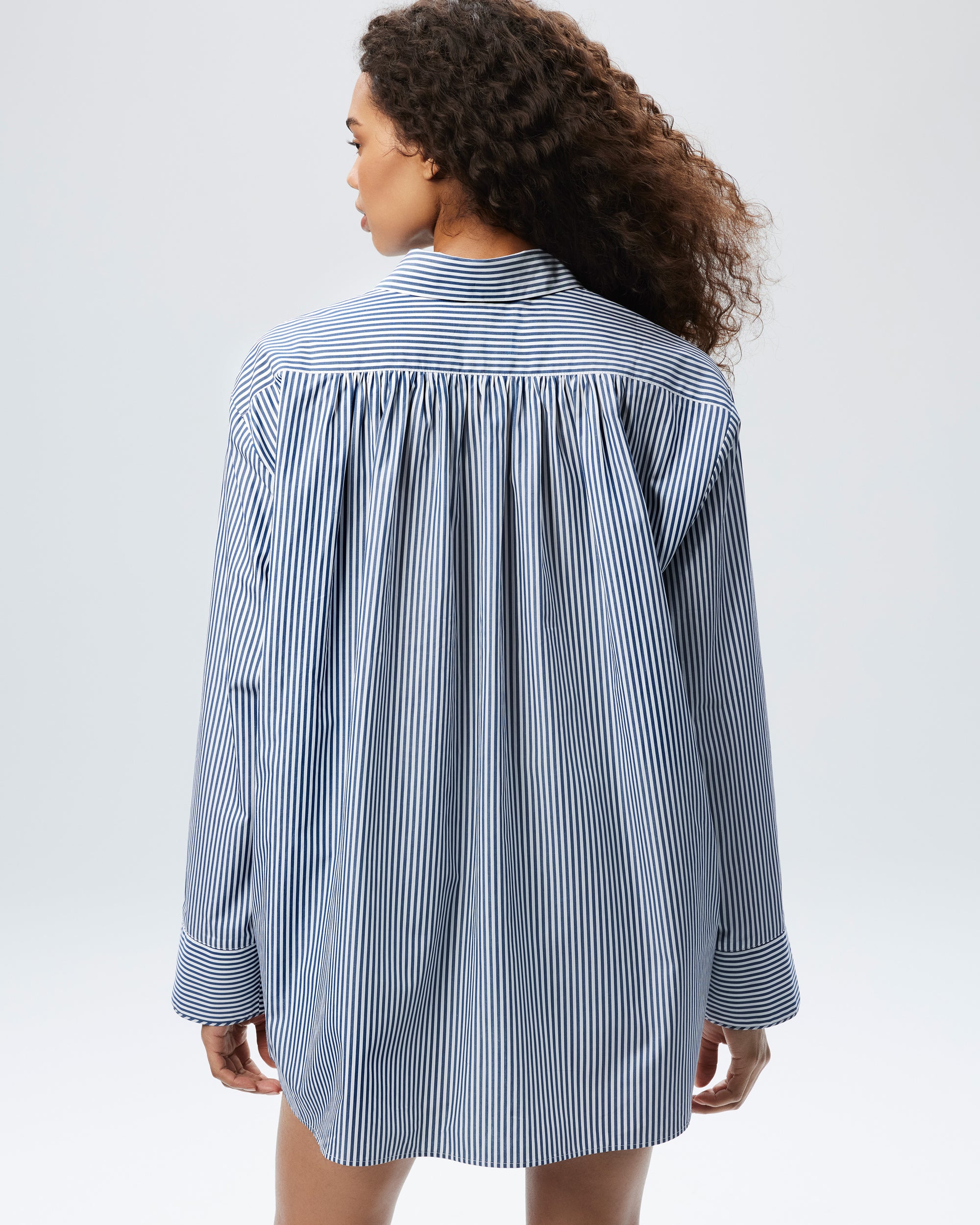 The Overnight Shirt - Midnight Stripe