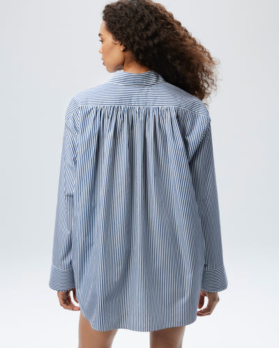 The Overnight Shirt - Midnight Stripe