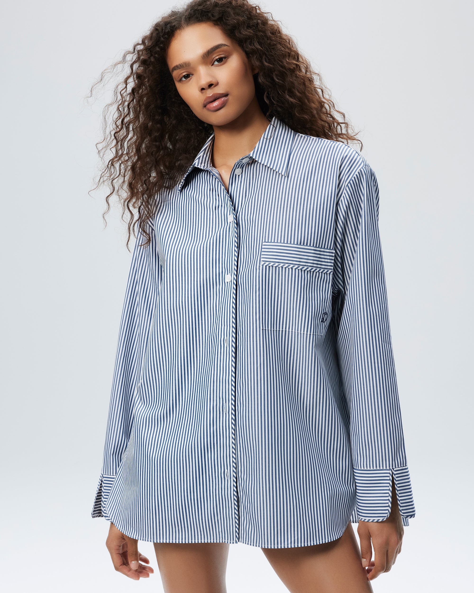The Overnight Shirt - Midnight Stripe