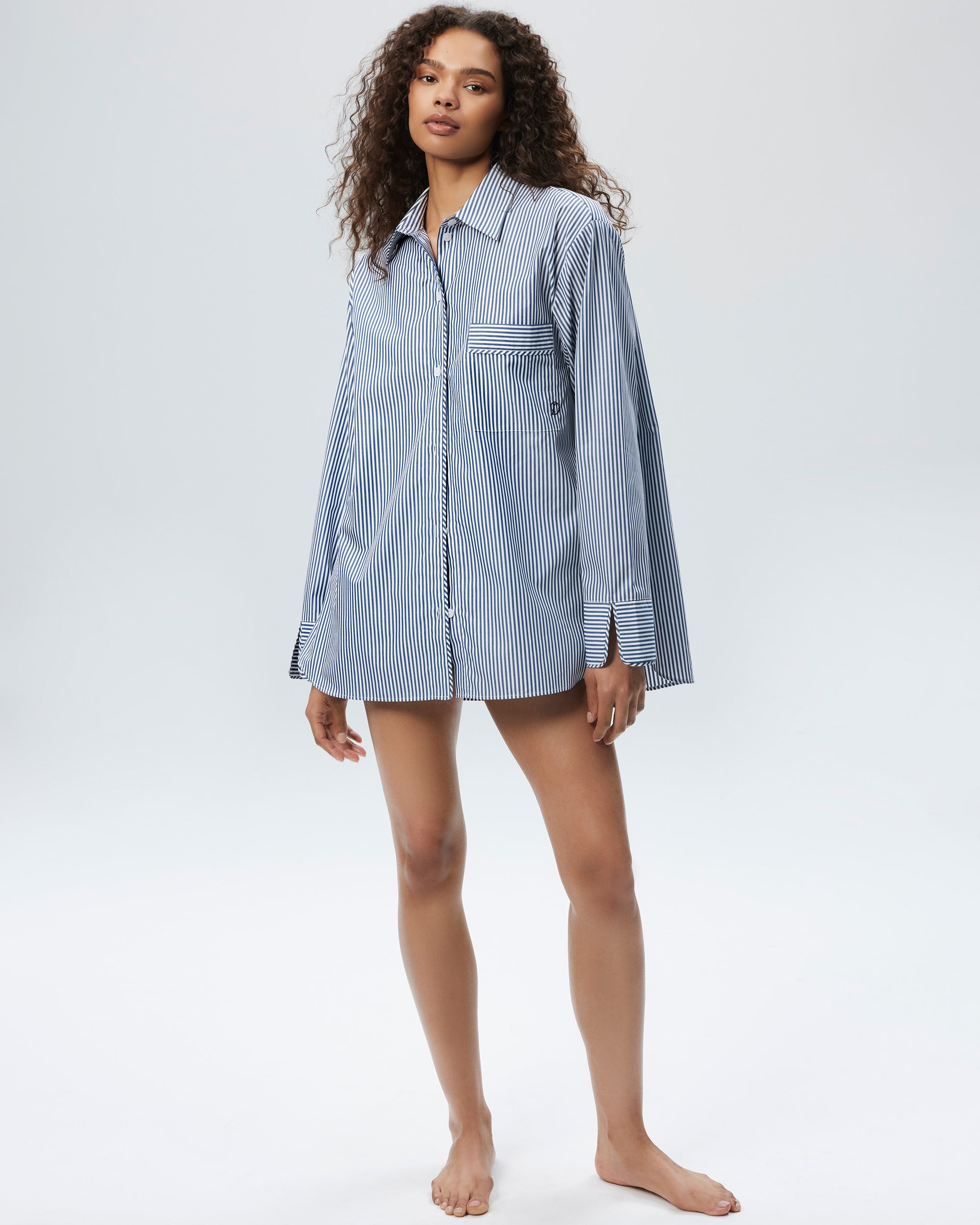 The Overnight Shirt - Midnight Stripe