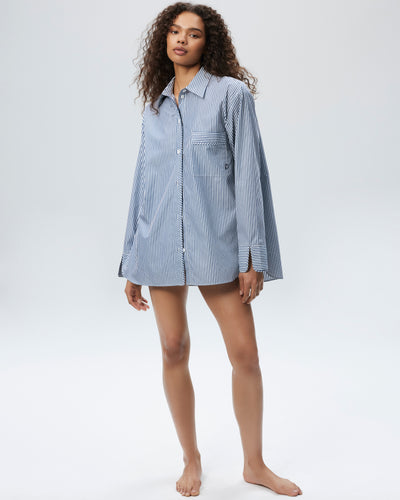 The Overnight Shirt - Midnight Stripe
