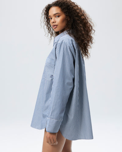 The Overnight Shirt - Midnight Stripe