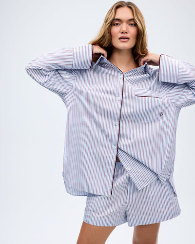 The Overnight Shirt - Robin Stripe