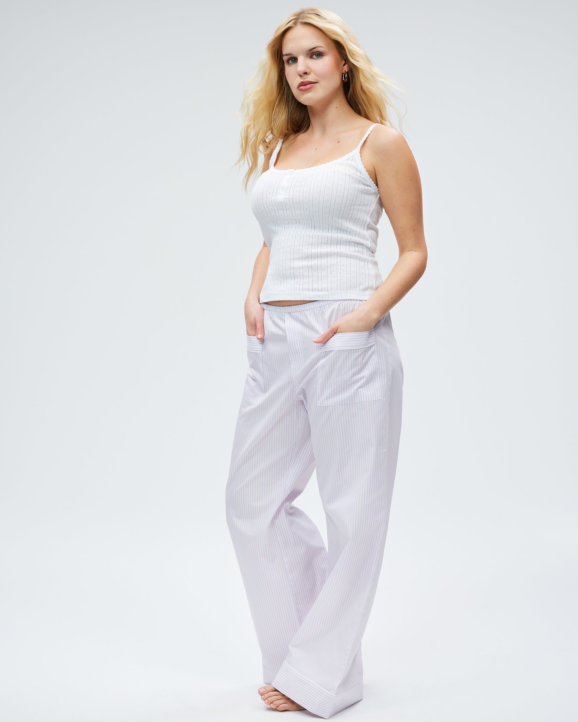 The Shut Eye Pant - Lavender Stripe