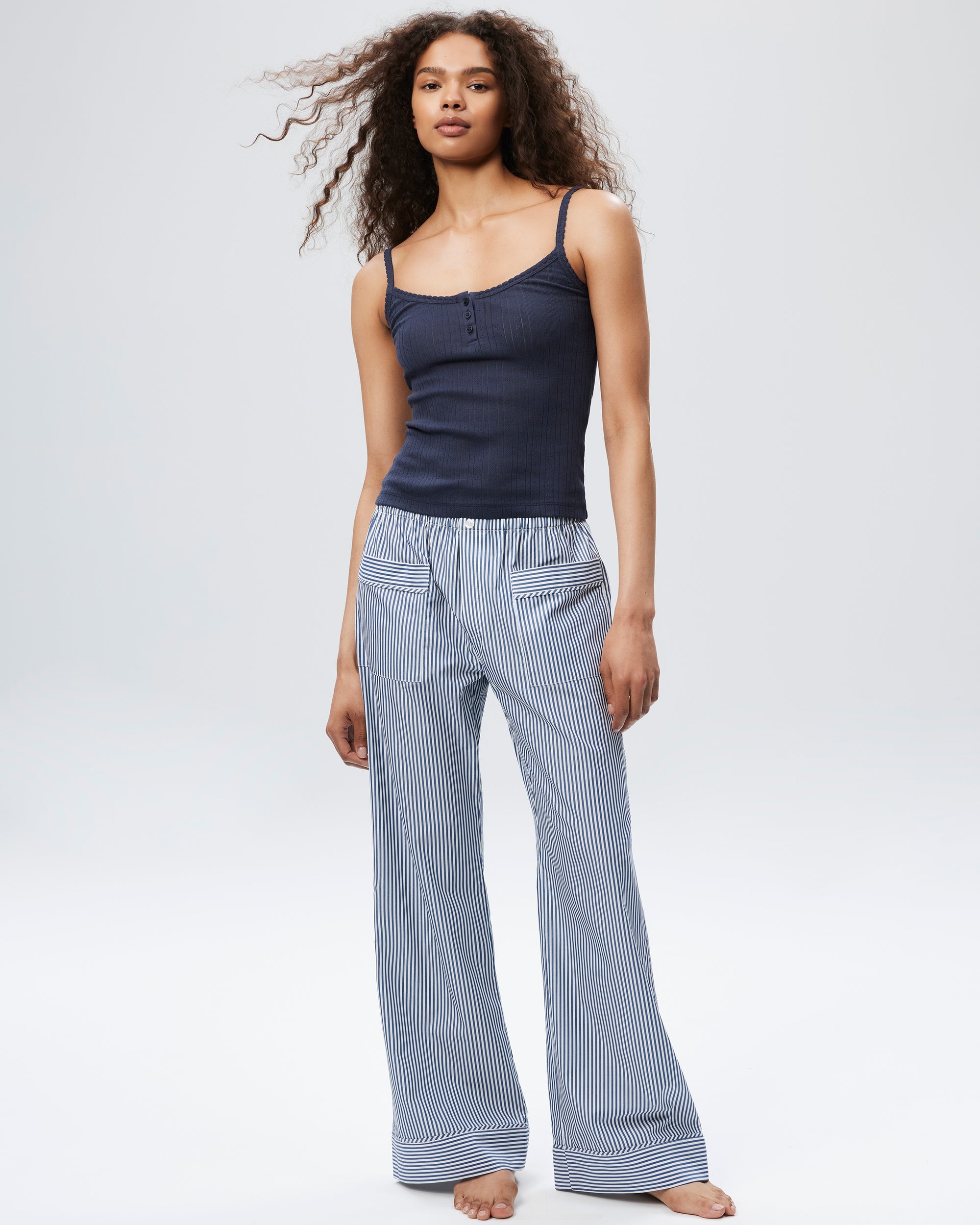 The Shut Eye Pant - Midnight Stripe