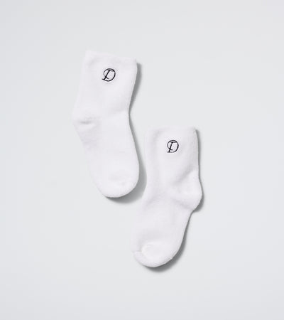 The Slipper Sock - White / Navy