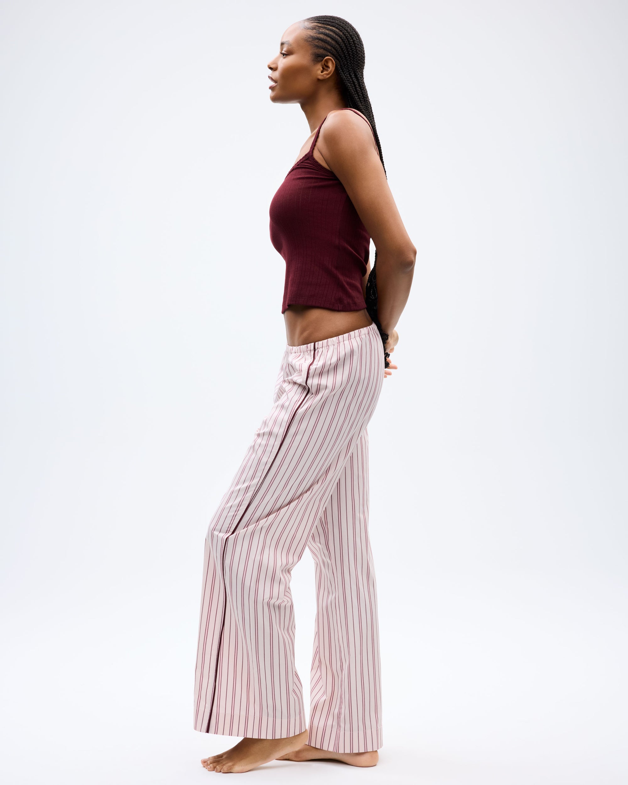 The Turndown Pant - Blush Stripe