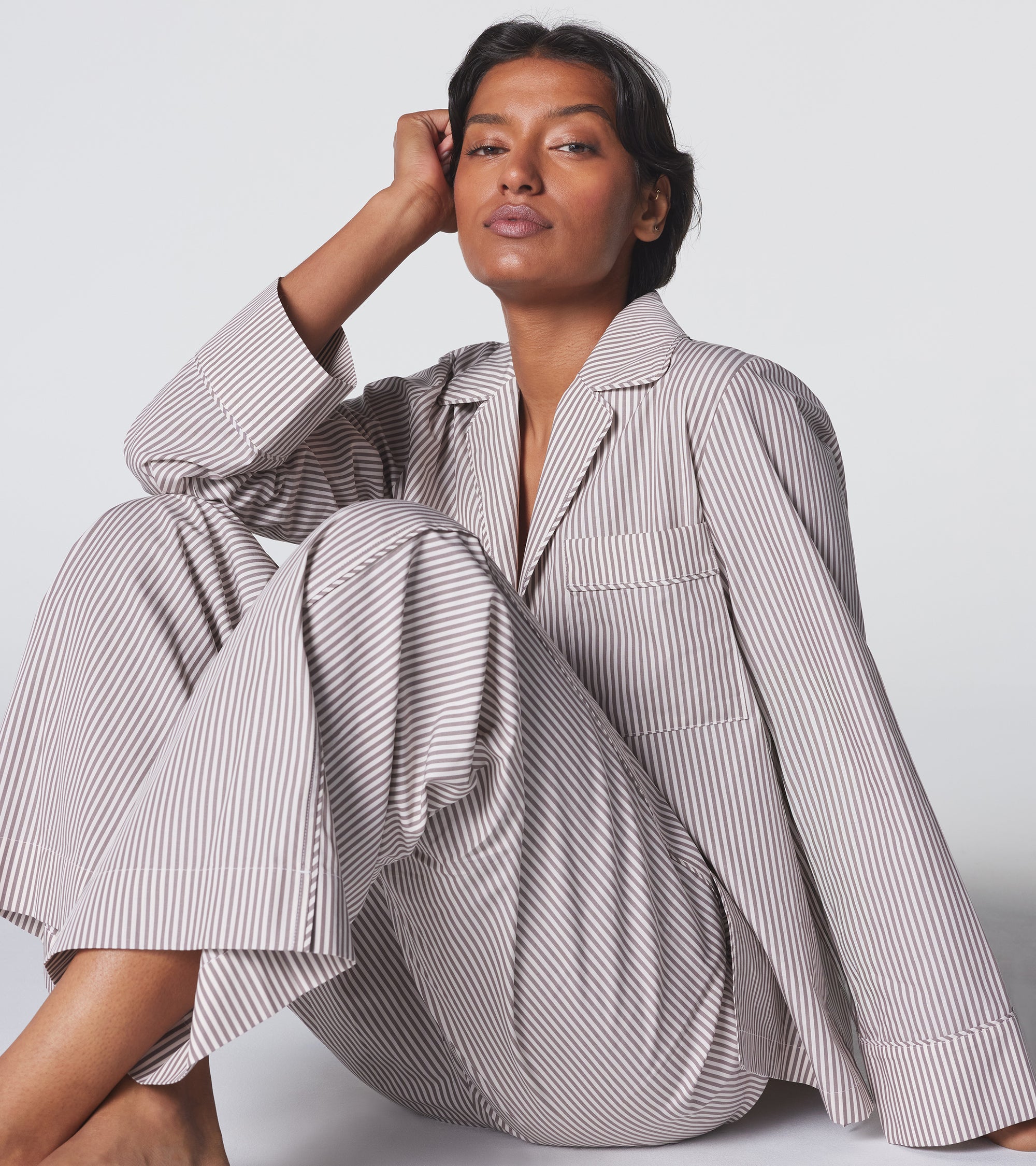 The Turndown Pant - Latte Stripe